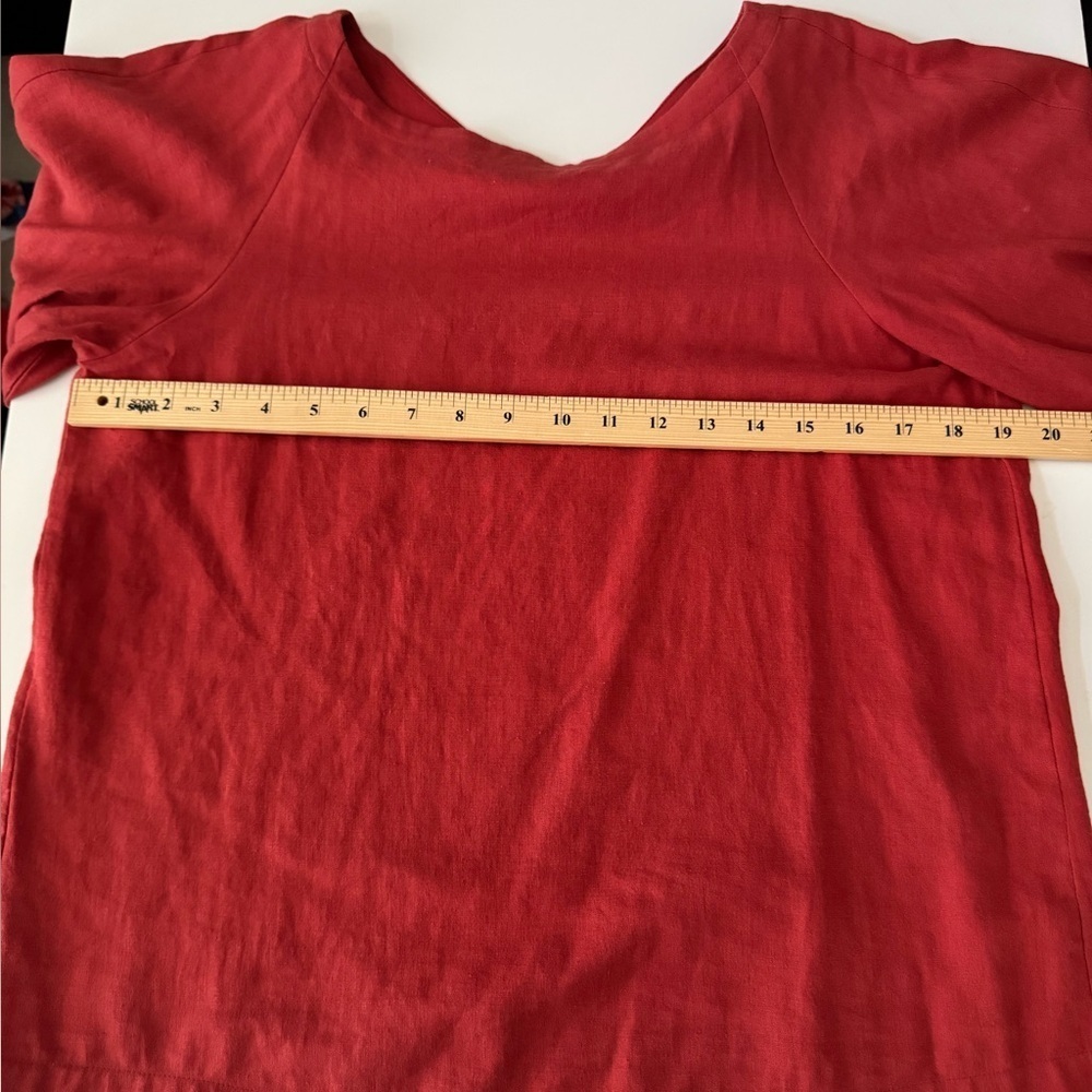 Loft Petites Linen Blend Puff Sleeve Blouse size Small Petite - Picture 7 of 8